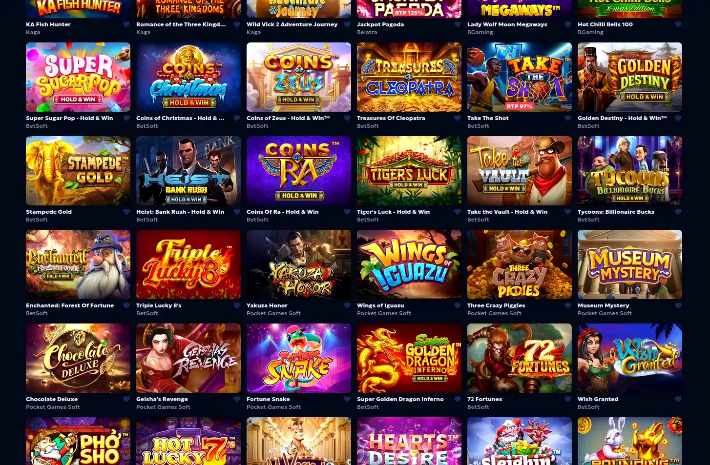 Goldex Casino Spielübersicht